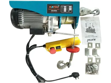 KATSU Polipasto Eléctrico 250/500KG - Control Remoto, 1020W - Garaje, Automóviles - ¡Alta Potencia!