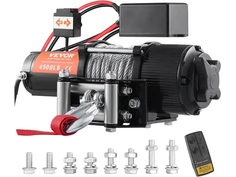 Cabrestante eléctrico 12V VEVOR 4500 lbs - Ideal para SUVs, camiones y yates