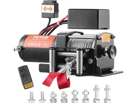 Cabrestante eléctrico VEVOR 12V 3000 lbs - Ideal medianas grandes SUV camiones yates.