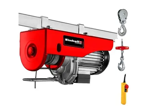 Polipasto eléctrico Einhell TC-EH 500 - 800W. Emergencia y seguridad.