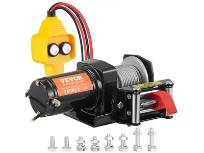 Cabrestante Eléctrico VEVOR 12V 2000lb - Control Remoto - Ideal SUV, Camiones, Yates